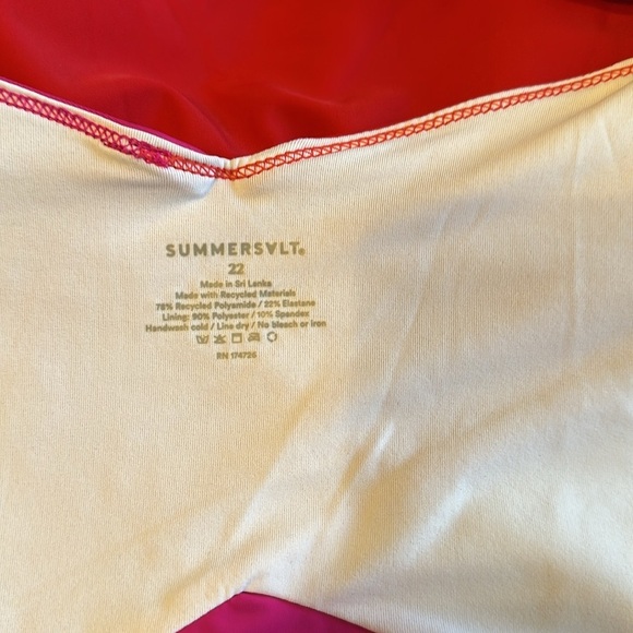 Summersalt The Marina One-Piece in Multi Colorblock Red Pink White SZ 22 - Picture 10 of 13